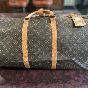 Louis Vuitton Keepal 60 Monogram Leather Duffle Bag Authentic